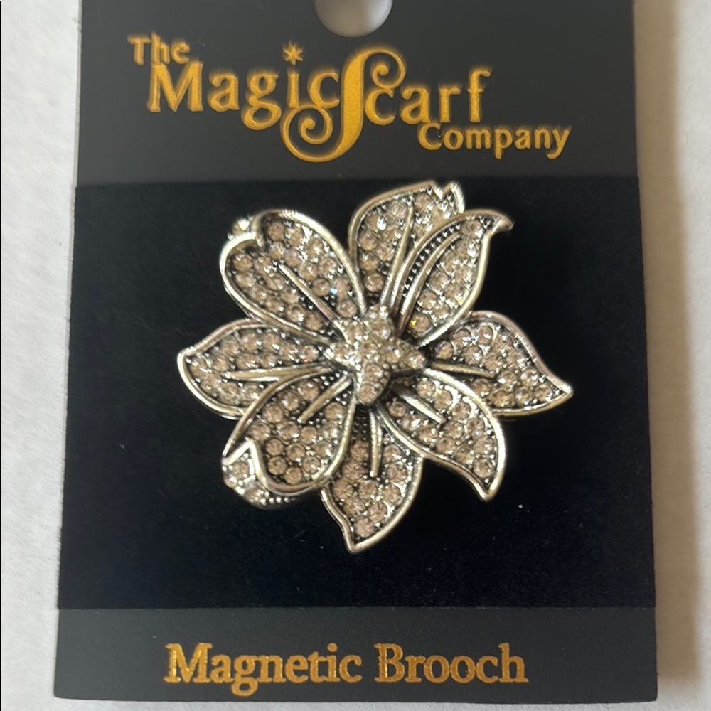 Crystal Floral Encrusted Brooch
